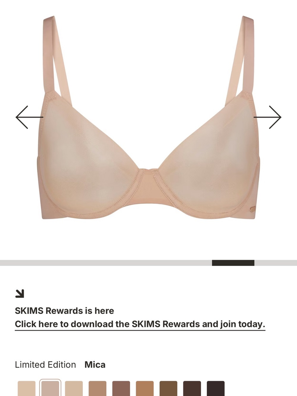 SKIMS Mica Nude T-Shirt Underwire Bra